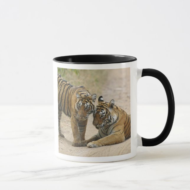 Royal Bengal Tiger and young - Touching ahead, Mug (Right)