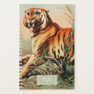 Royal Bengal Tiger Vintage Illustration Planner