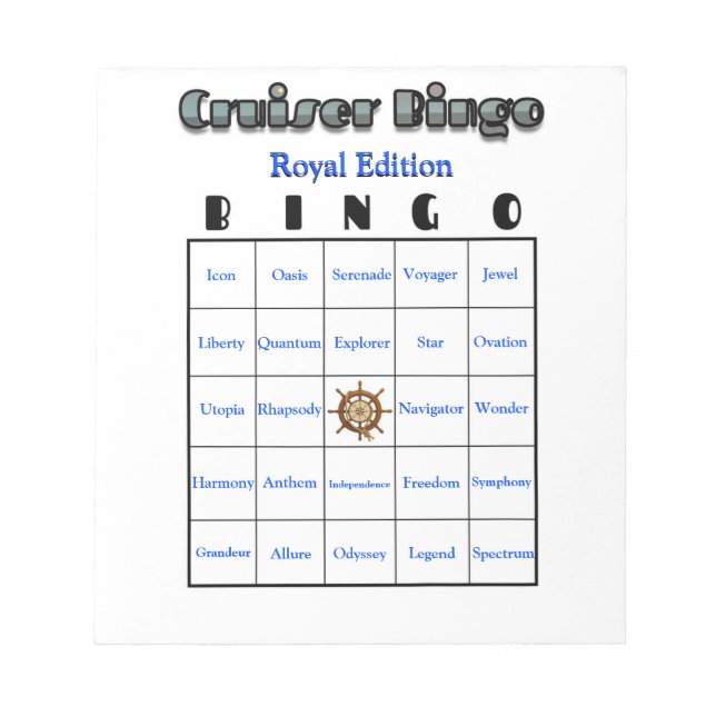 Royal Bingo Notepad (Front)