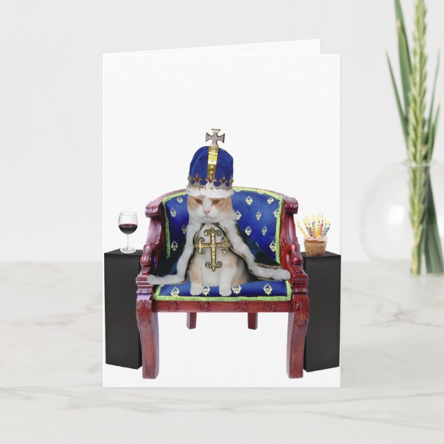 Royal Birthday Cat Card (Front)