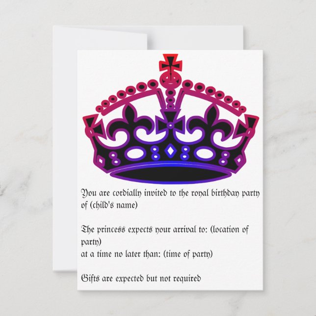 Royal birthday invitation (Front)