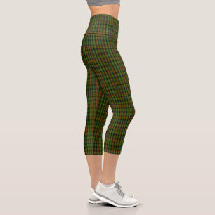 Royal Black Watch Tartan Plaid Classic Blue  Capri Leggings