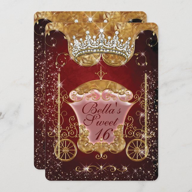 Royal Bling Princess Party Invitations (Front/Back)