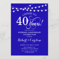 Royal Blue 40th Wedding Anniversary