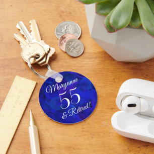Royal Blue 55 & Retired Retirement Key Ring