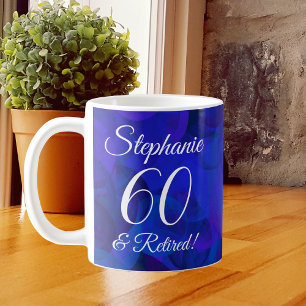 Royal Blue 60 and Retired Retirement Coffee Mug