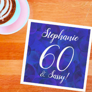 Royal Blue 60 and Sassy Birthday Party Napkins