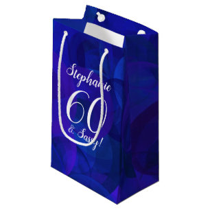 Royal Blue 60 and Sassy Birthday Party Small Gift Bag