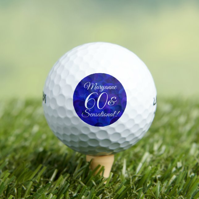 Royal Blue 60 & Sensational Birthday Party Golf Balls (Insitu Tee)