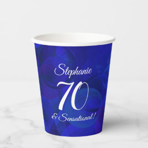 Royal Blue 70 and Sensational Birthday Party Paper Cups