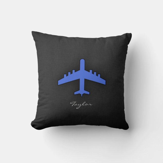 Royal Blue Aeroplane Cushion (Front)