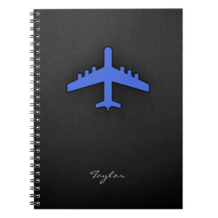 Royal Blue Aeroplane Spiral Notebook