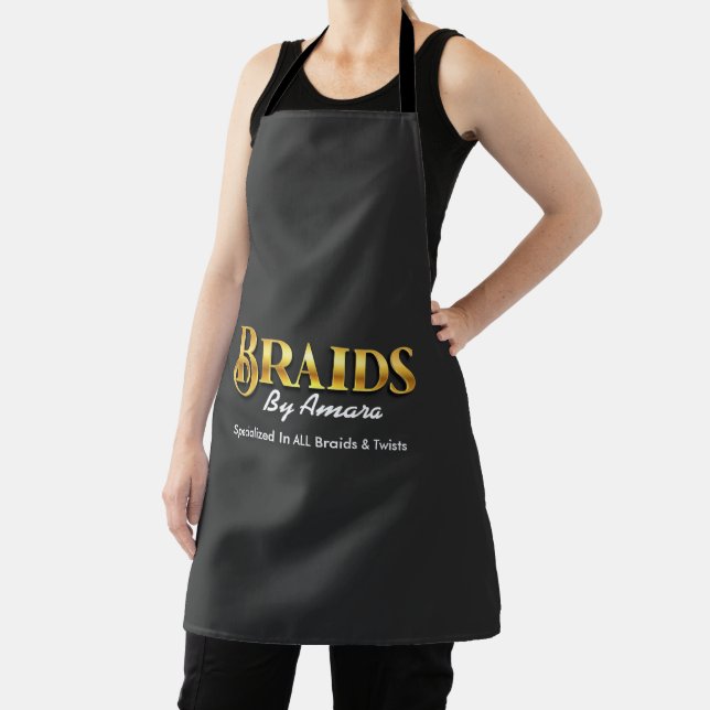 Royal Blue African Hair Braiding Photo Braid Salon Apron (Insitu)