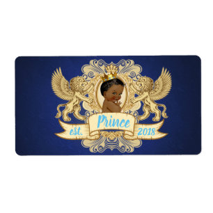 Royal Blue African Prince-Mini Champagne  Labels