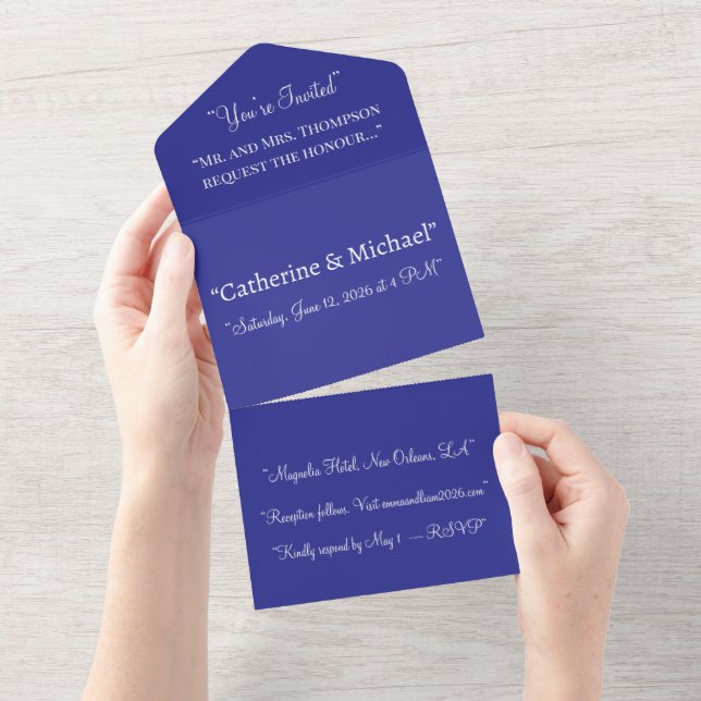 Royal Blue All-in-One Invite | Bold Summer Look (Tearaway)