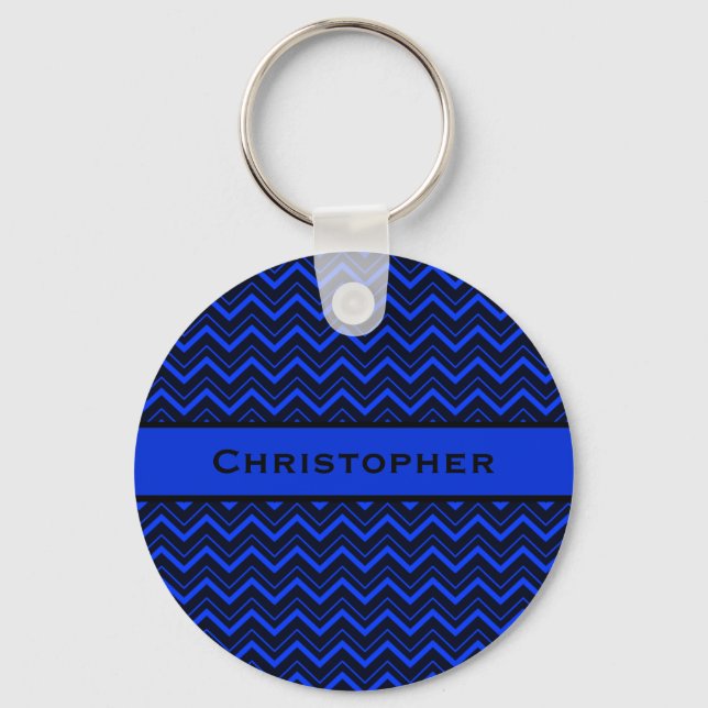 Royal Blue and Black Key Ring (Front)