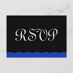Royal Blue and Black Lace RSVP Wedding Response