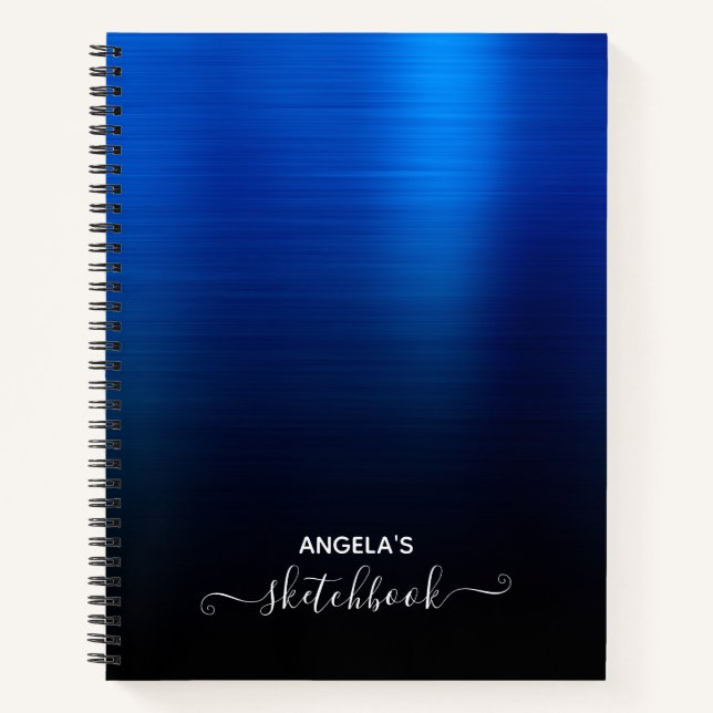Royal Blue and Black Ombre Sketch Notebook (Front)