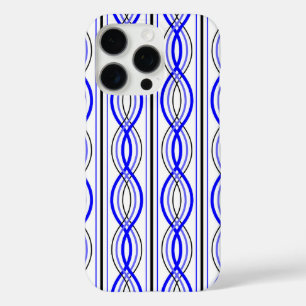 royal blue and black wavy lines iPhone case