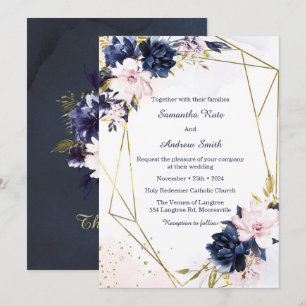 Royal Blue and Blush Wedding Template