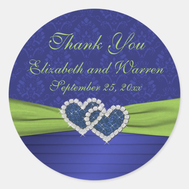 Royal Blue and Chartreuse 3" Round Sticker (Front)