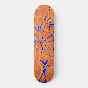 Royal Blue And Citrus Orange Skateboard Deck