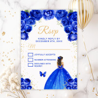 Royal Blue and Gold Brunette Hair Princess