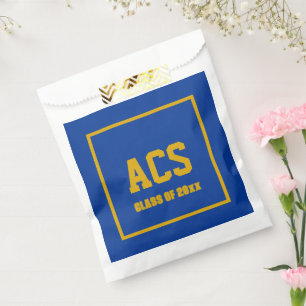 Royal Blue and Gold Colours and Letters Favour Bags