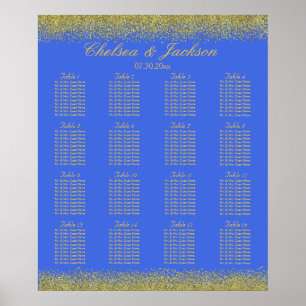 Royal Blue and Gold Confetti - 16 Seating Chart