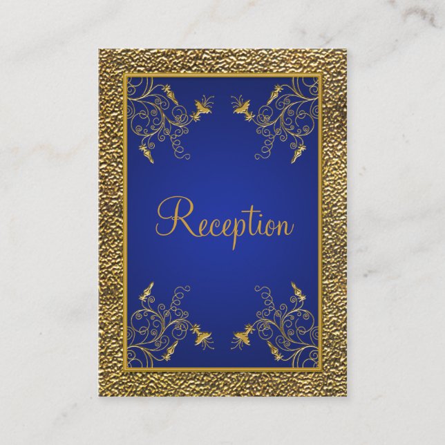 Royal Blue and Gold Enclosure Card (Front)
