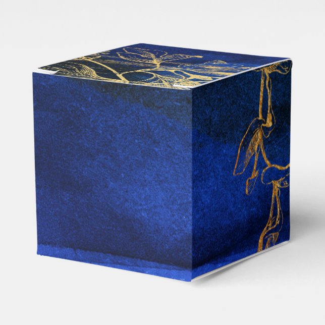 Royal Blue and Gold Favour Box (Front Side)