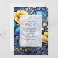 Royal Blue and Gold Floral Wedding