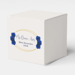 Royal Blue and Gold Geometric Quinceañera Favour Box
