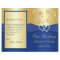 Royal Blue and Gold Joined Hearts Wedding Program