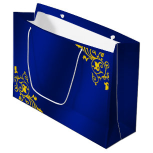 Royal Blue and Gold Large Gift Bag