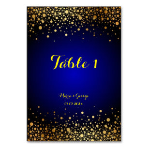 Royal Blue and Gold Popular  Wedding Table numbers