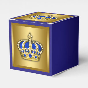 Royal Blue and Gold Prince Favour Box