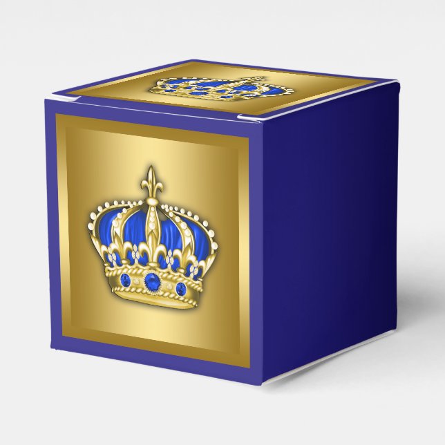 Royal Blue and Gold Prince Favour Box (Front Side)