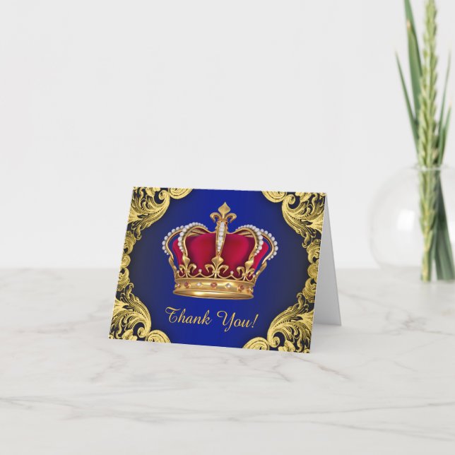 Royal Blue and Gold Prince Thank You (Front)