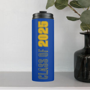 Royal Blue and Gold School Colours Class Year Thermal Tumbler