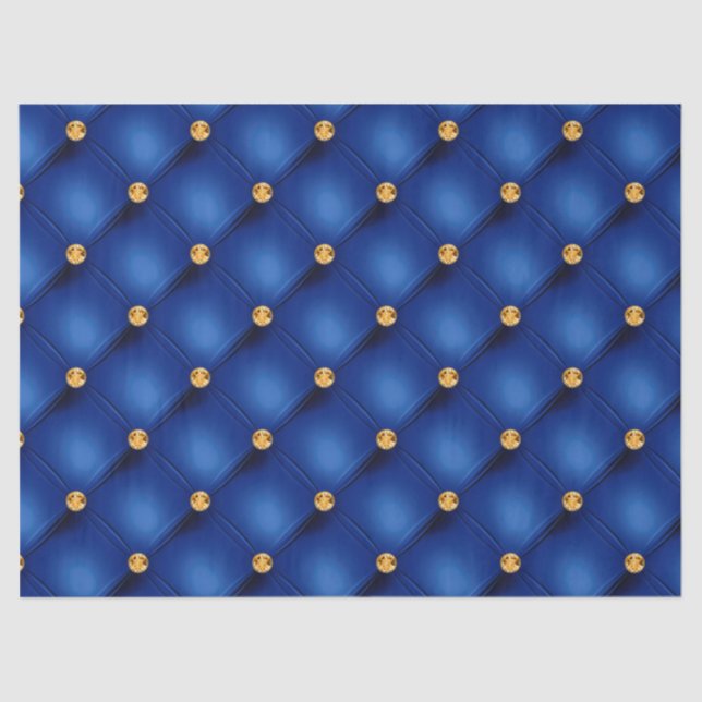 Royal Blue and Gold Tufted Tissue Paper (Front)
