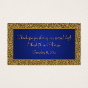Royal Blue and Gold Wedding Favour Tag