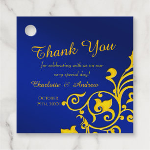 Royal Blue and Gold Wedding Favour Tags