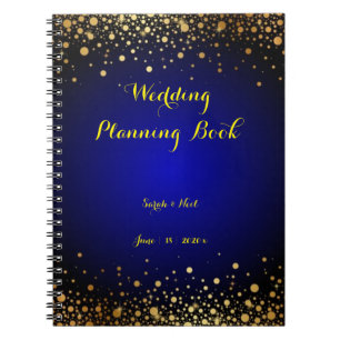 Royal Blue and Gold wedding planning book