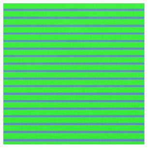 Royal Blue and Lime Coloured Stripes Pattern Fabric