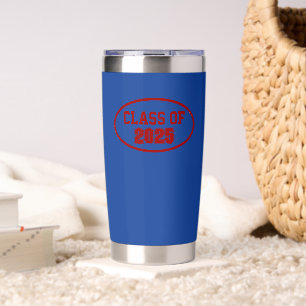 Royal Blue and Red School Colors Class Year Insulated Tumbler