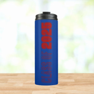 Royal Blue and Red School Colours Class Year Thermal Tumbler