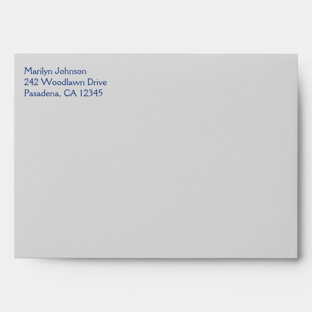 Royal Blue and Silver Envelope for 5"x7" Sizes (Front)