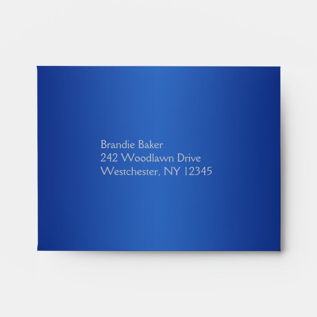 Royal Blue and Silver Envelope for Reply Cards (Front)