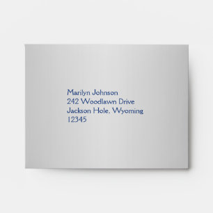 Royal Blue and Silver Envelope for RSVP Card